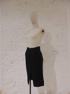 Valentino Jeans V Logo black cotton high waist skirt