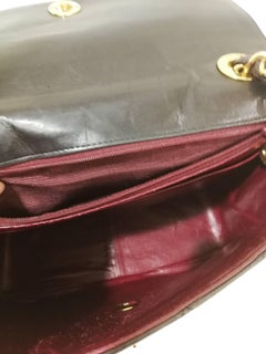 Chanel Black Leather CC Gold Tone Logo Shoulder Bag