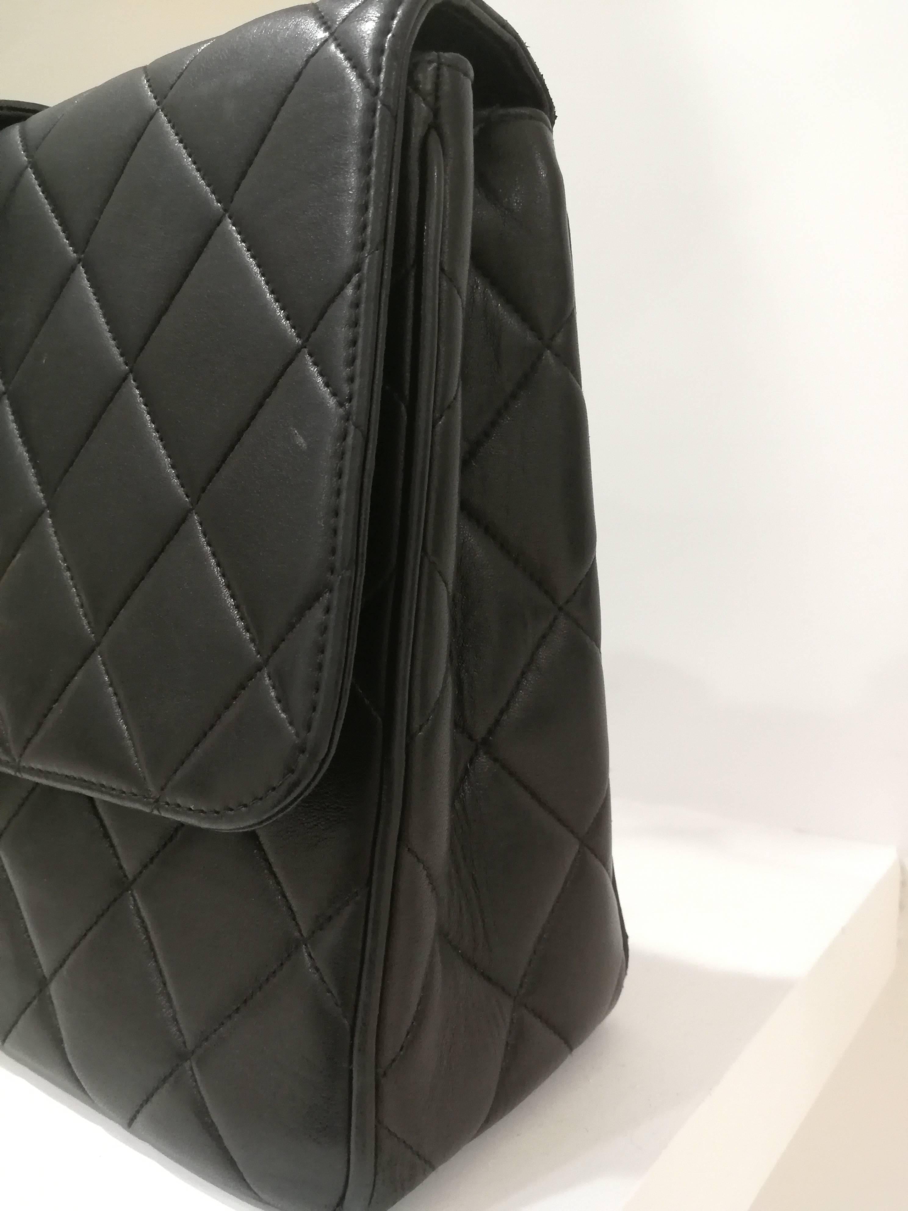 Chanel Black Leather CC Gold Tone Logo Shoulder Bag 5