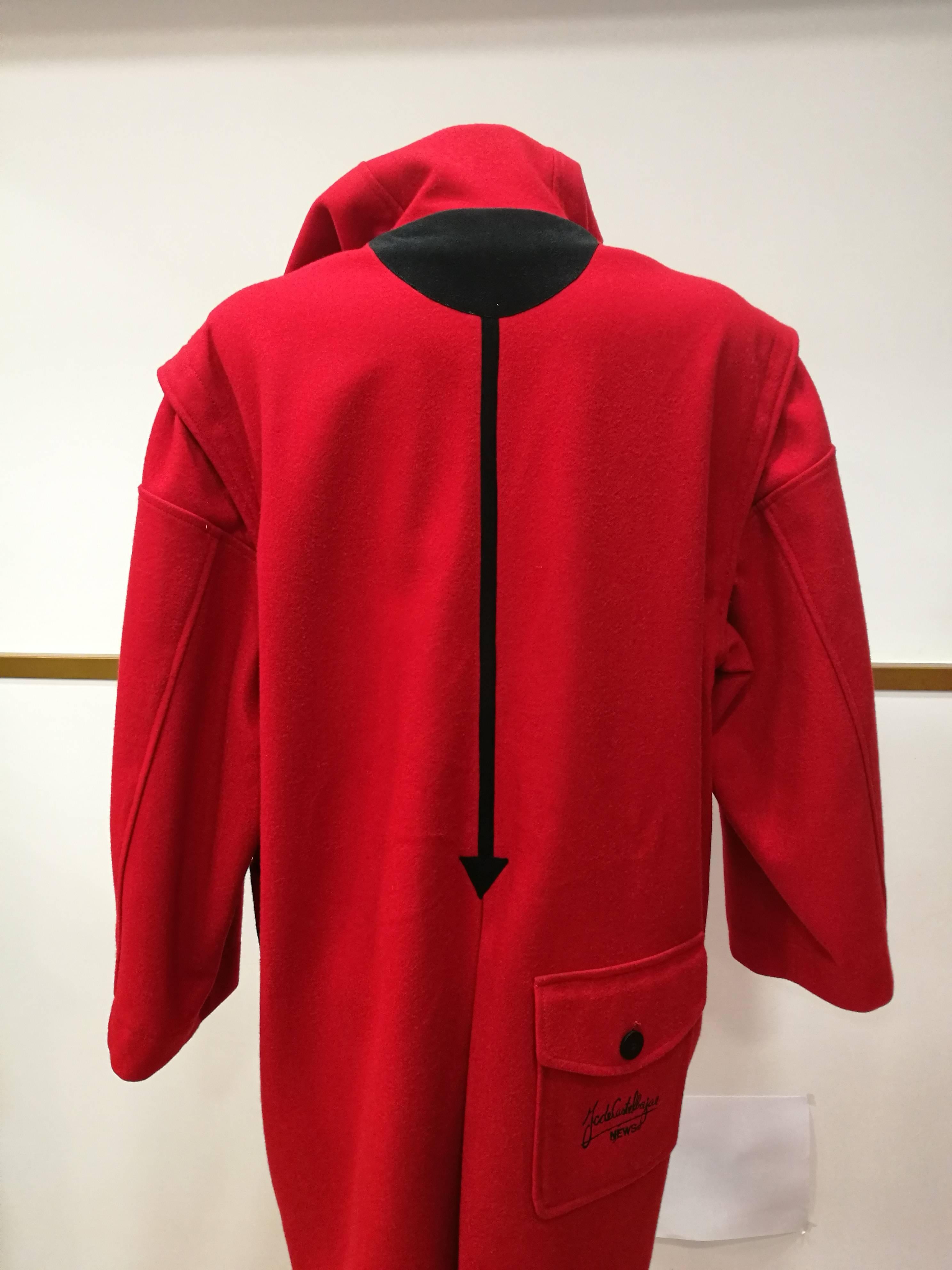 Rare J.C. de Castelbajac Red Coat  In Excellent Condition In Capri, IT