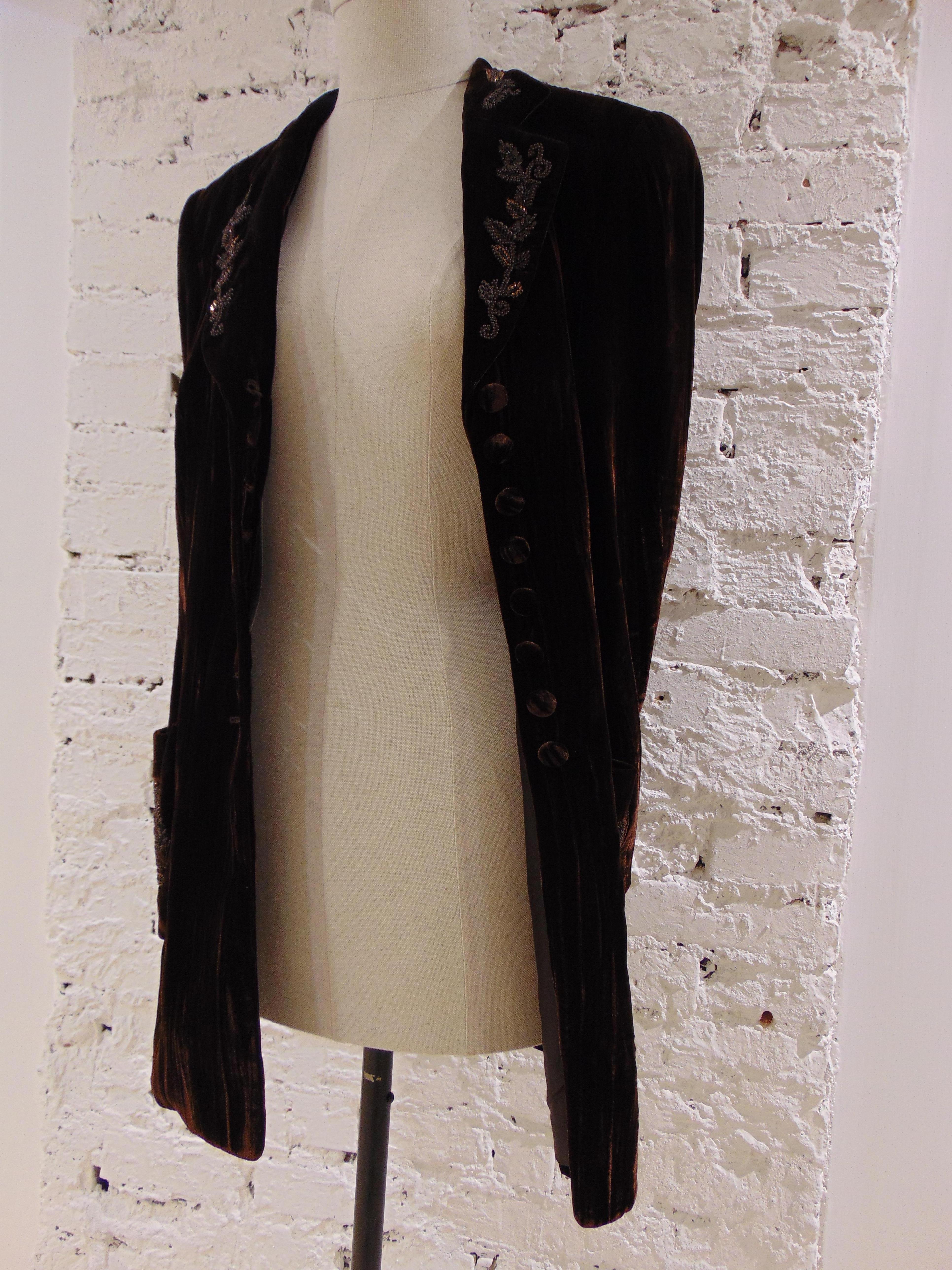 Women's or Men's Rena Lange Brown Velvet Wool Jacket Blazer NWOT