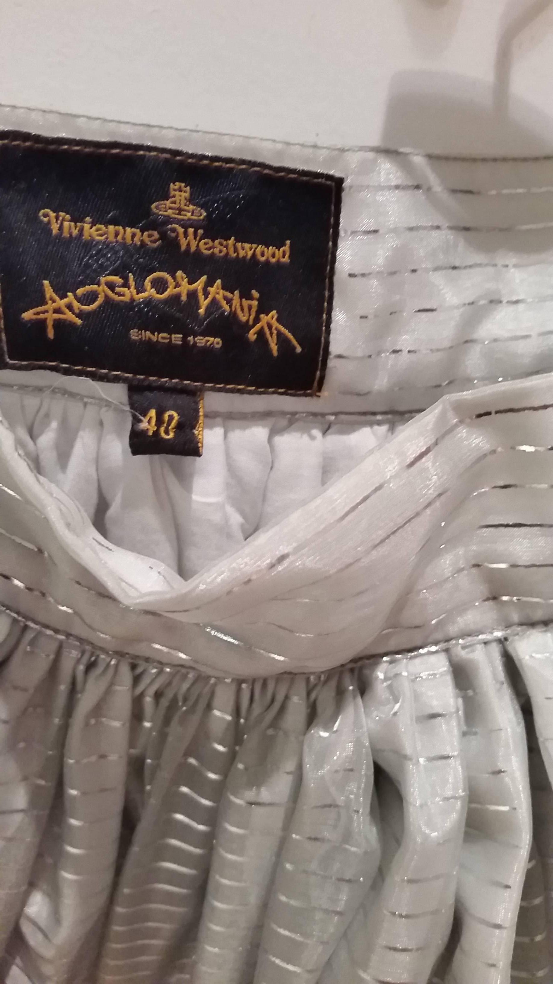 Silver 1990s Vivienne Westwood Anglomania silver grey skirt