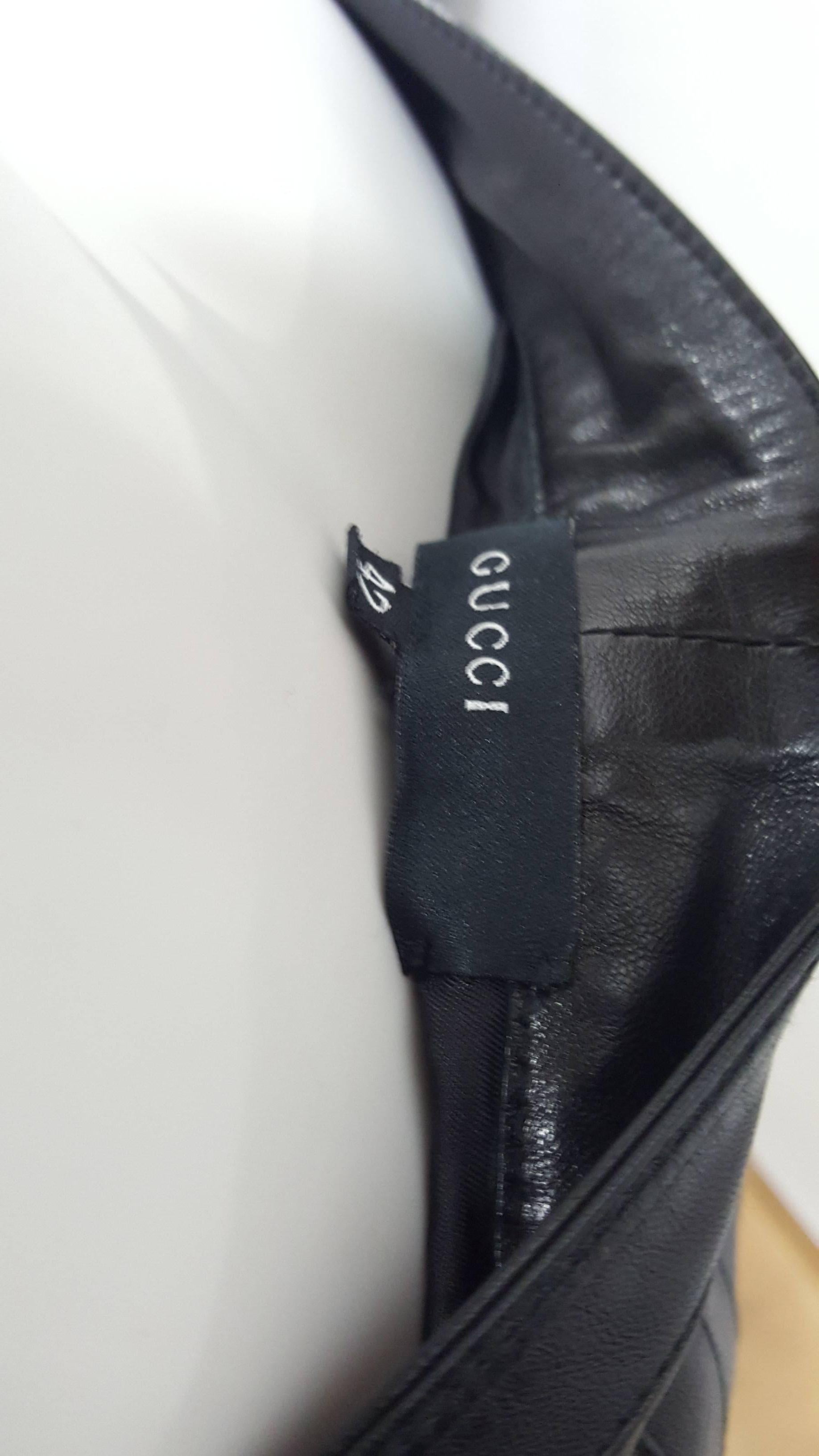 1990s Gucci Iconic Must Have black leather trousers by Tom Ford In Excellent Condition In Capri, IT