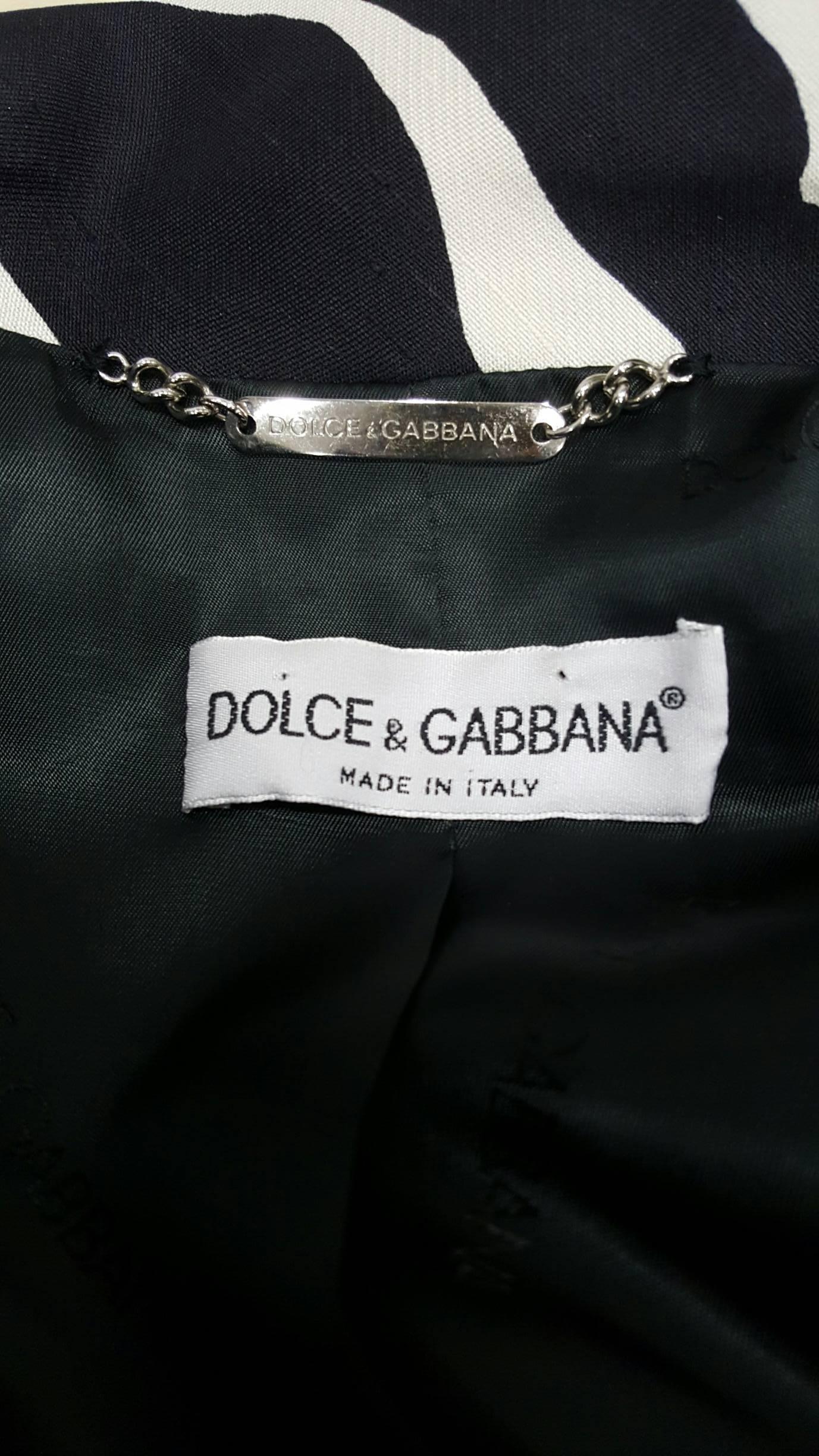 Black 2000s Dolce & Gabbana Zebra Sauvage Tailleur