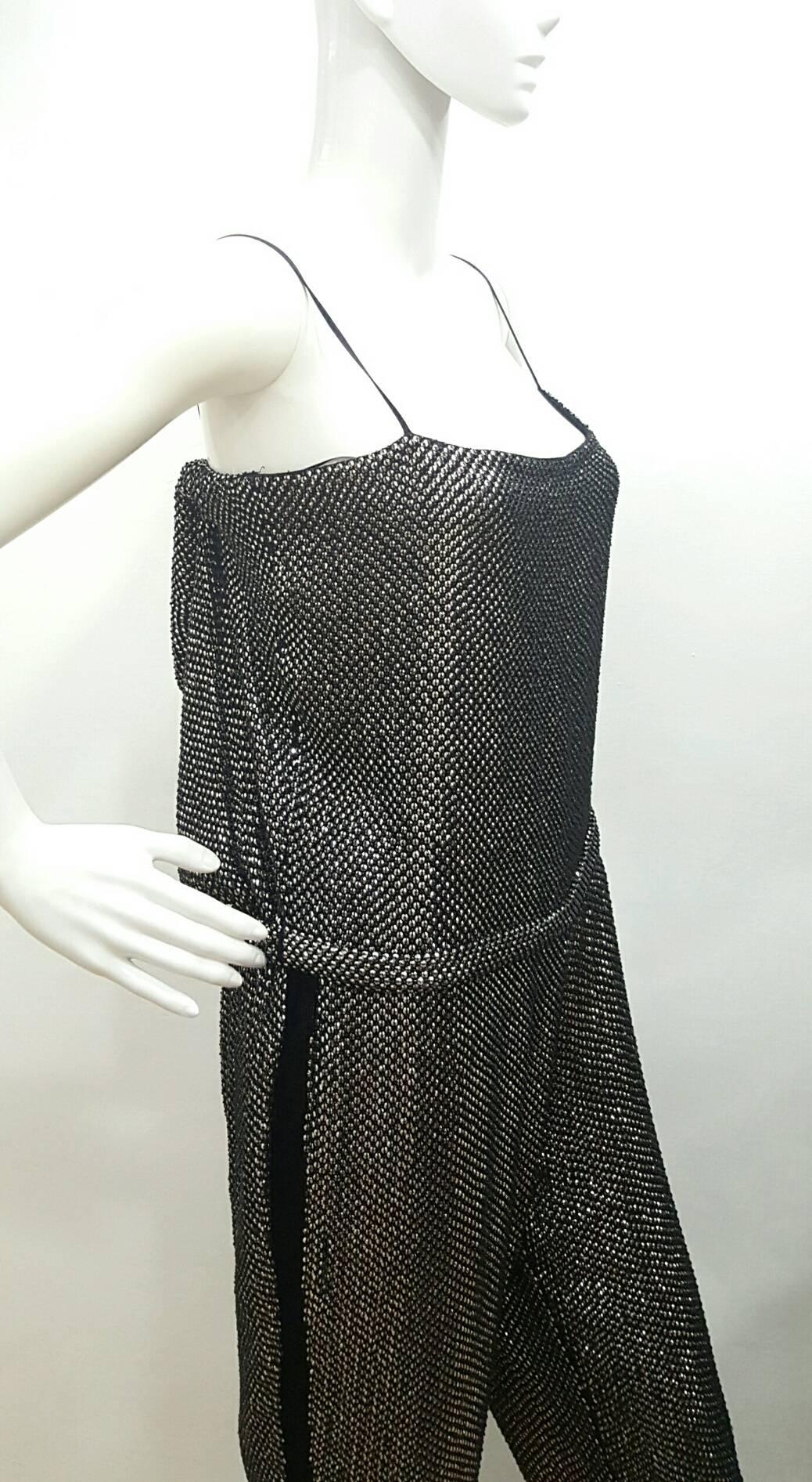 Women's 2000s Gucci by Tom Ford Backless Black Crystals Jumpsuit