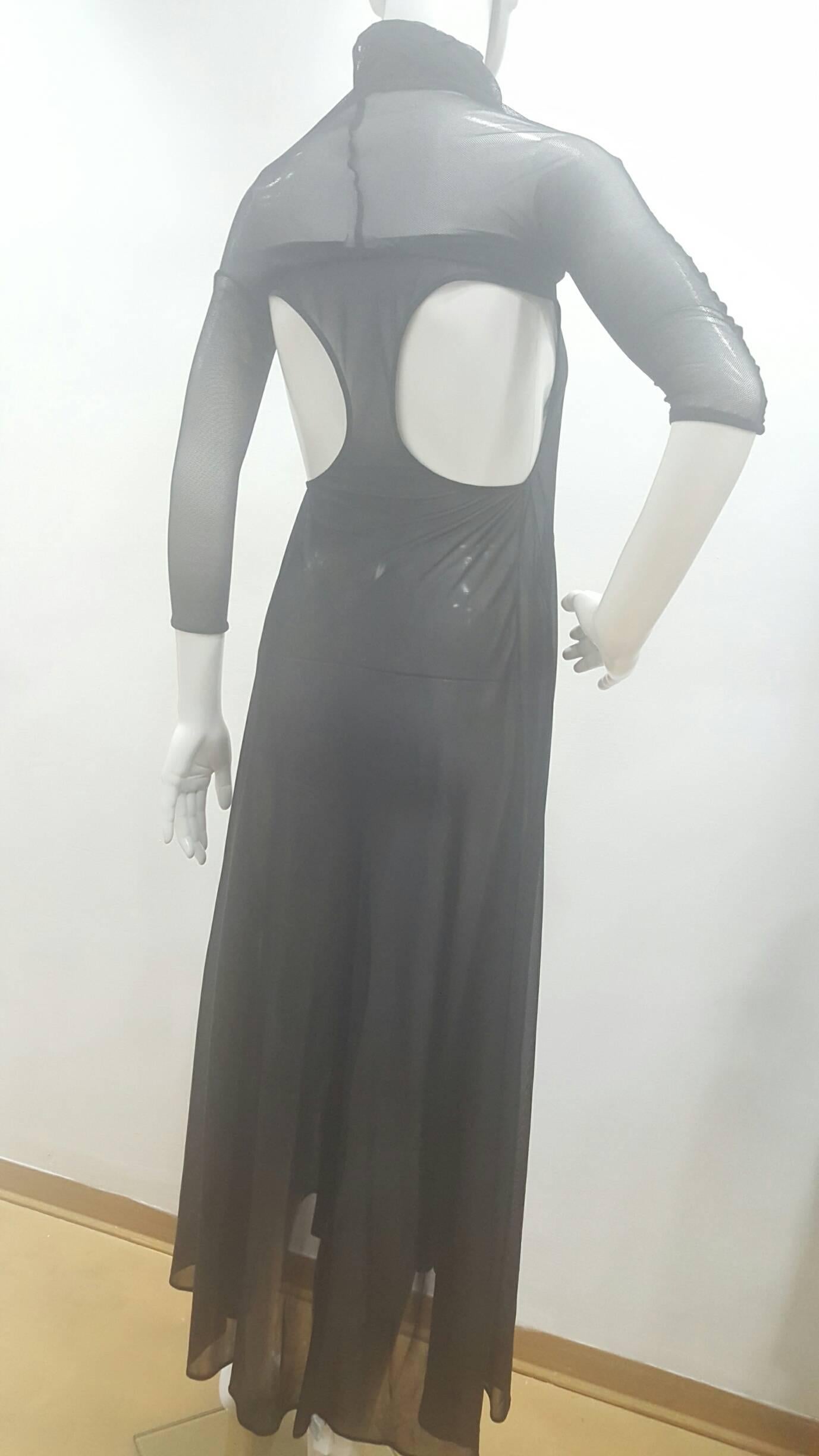 2003 Alexander McQueen Museum Piece See throught Black net Dress 1