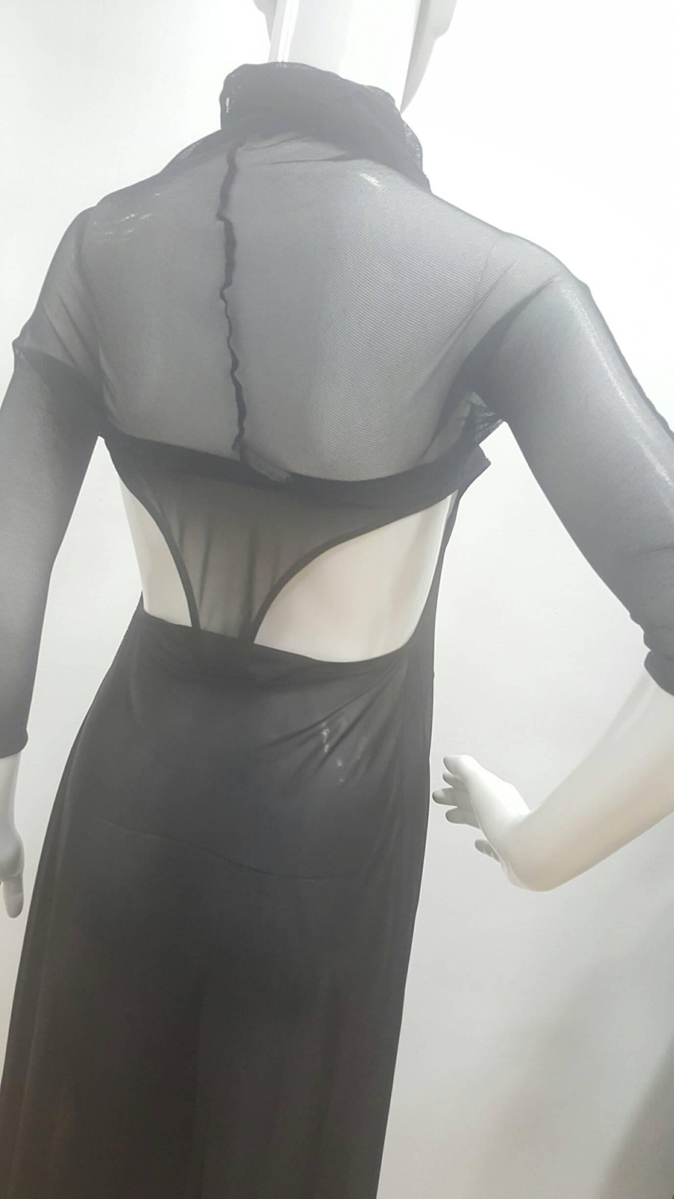 2003 Alexander McQueen Museum Piece See throught Black net Dress In New Condition In Capri, IT