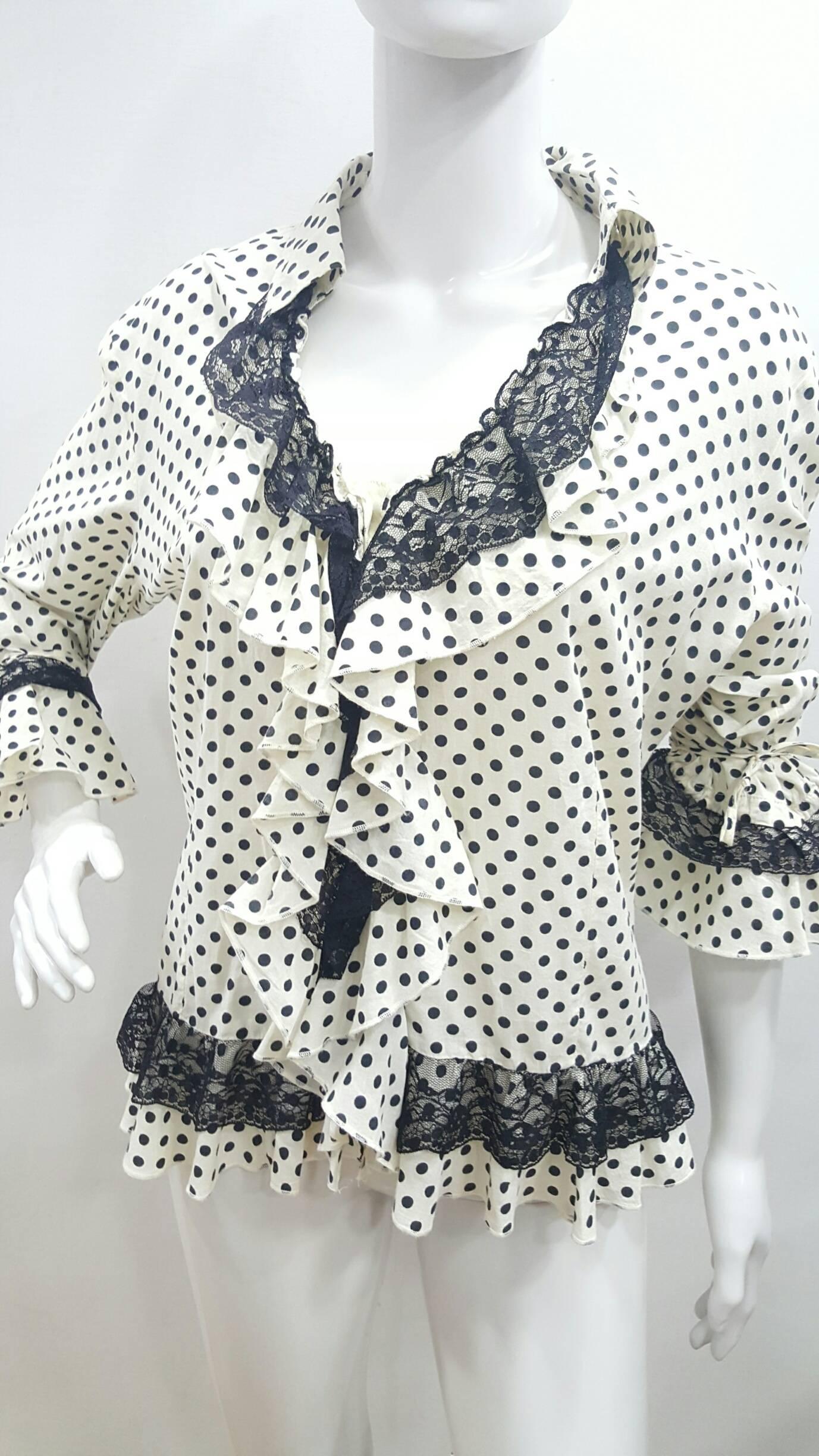 1990s Biba white and black shirt 1