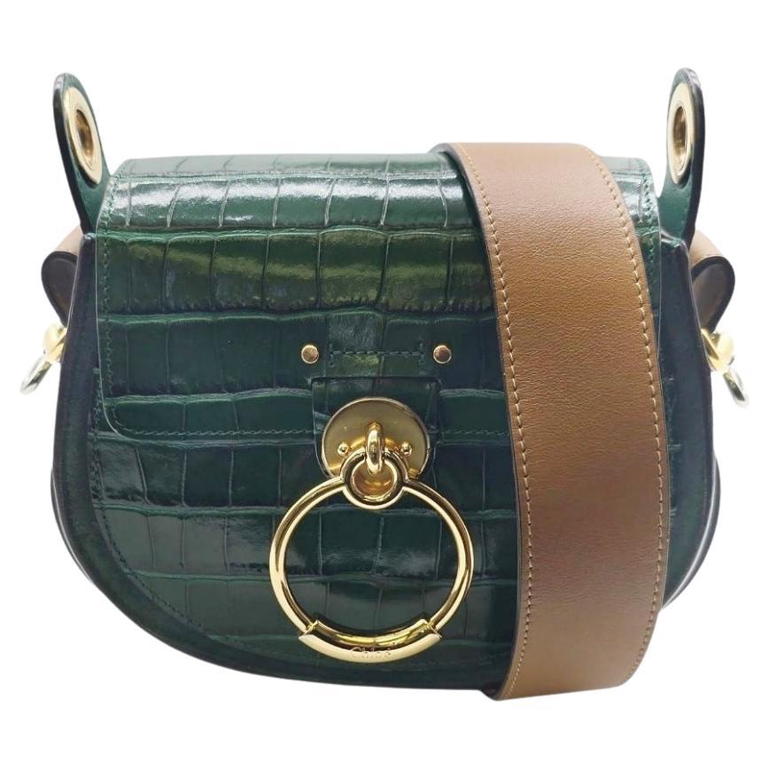 Chloe Borsa a tracolla Tess piccola in rilievo con coccodrillo Greene & Greene in vendita