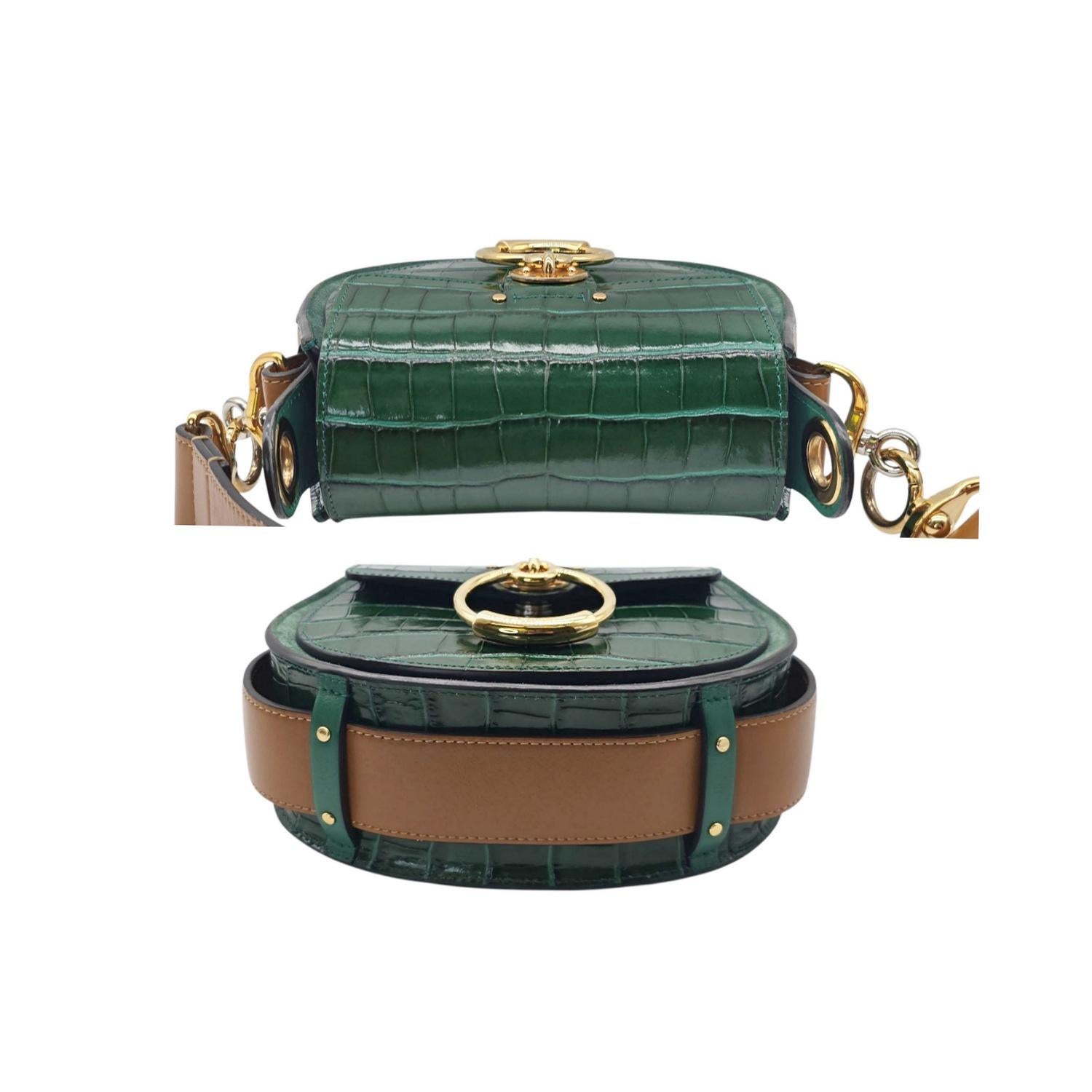Donna Chloe Borsa a tracolla Tess piccola in rilievo con coccodrillo Greene & Greene in vendita