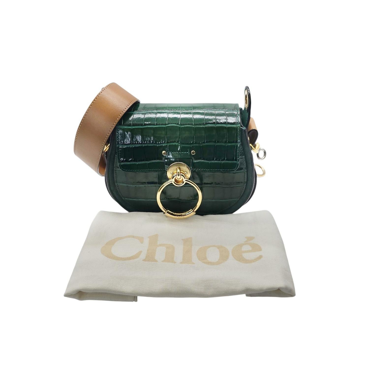 Chloe Borsa a tracolla Tess piccola in rilievo con coccodrillo Greene & Greene in vendita 6
