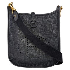 Hermès Bleu Nuit Taurillon Clemence Evelyne TPM Mini Crossbody