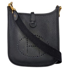 Hermès Bleu Nuit Taurillon Clemence Evelyne TPM Mini Crossbody