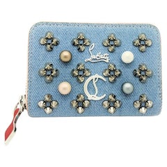 Christian Louboutin Denim Panettone Studded Coin Purse