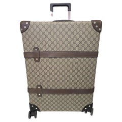 Gucci 2018 Globe-Trotter GG Medium Suitcase Beige Canvas Leather Trim