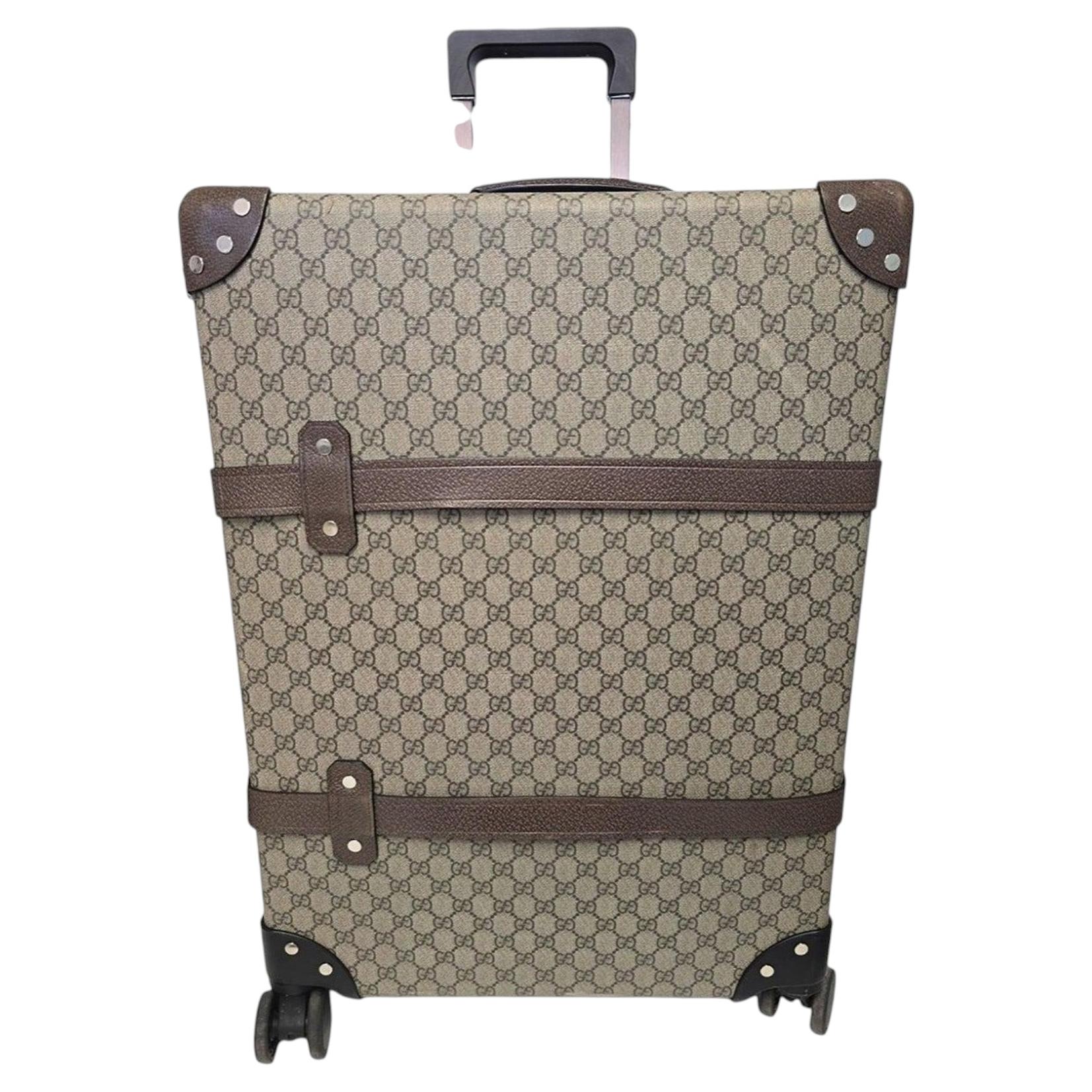 Gucci 2018 Globe-Trotter GG Medium Koffer, beige, Canvas mit Lederbesatz