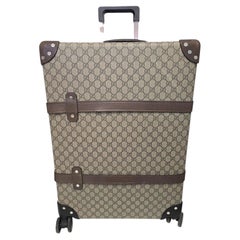 Gucci 2018 Globe-Trotter GG Medium Suitcase Beige Canvas Leather Trim