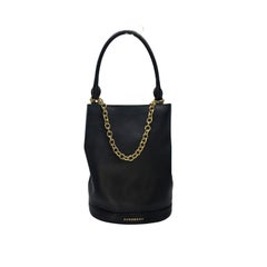 Burberry Prorsum 2015-2017 Black Leather Bucket Bag with Pochette