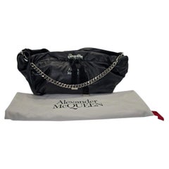 Alexander McQueen 2021 Mini Bundle Bag in Black with Silver Chain
