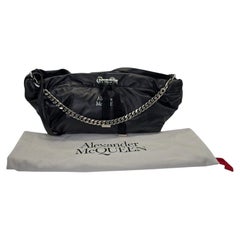 Alexander McQueen 2021 Mini Bundle Bag in Black with Silver Chain