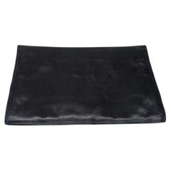 Bottega Veneta 1980s Black Calfskin Leather Clutch with Dust Bag