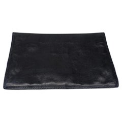 Bottega Veneta 1980s Black Calfskin Leather Clutch with Dust Bag