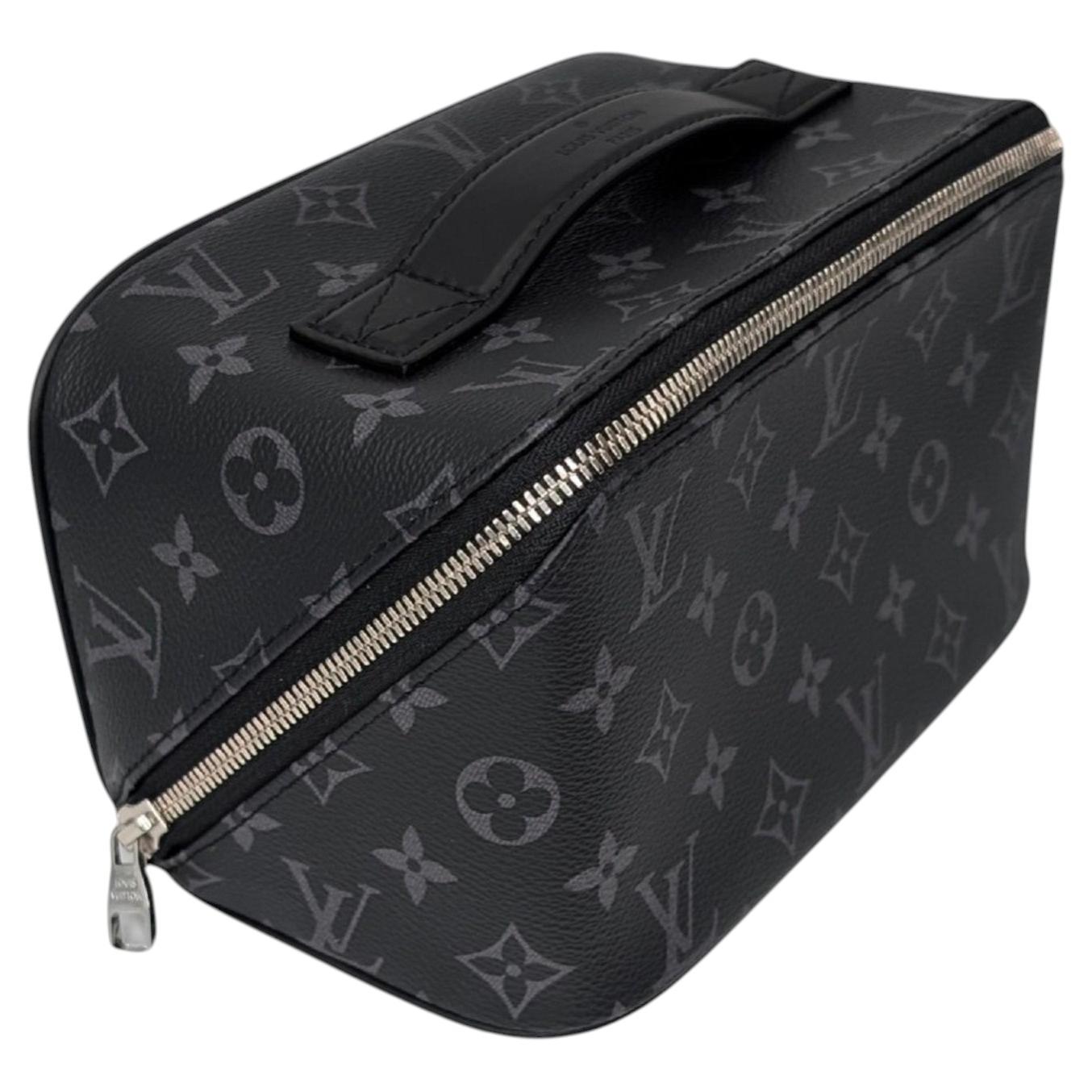 Pre-owned Louis Vuitton Monogram Eclipse Canvas King Size Travel Cosmetic Trousse Case In Black