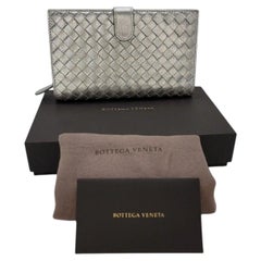 Bottega Veneta Intrecciato Continental Wallet Metallic Silver