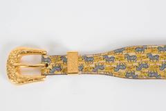 1980s Rare Hermes Leather Zebra Printed Belt