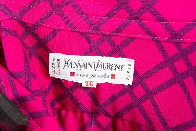 1980s Saint Laurent Pink Check Dress at 1stDibs