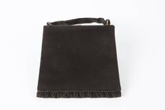 Collector 1950s Black Delvaux Handbag Cameo