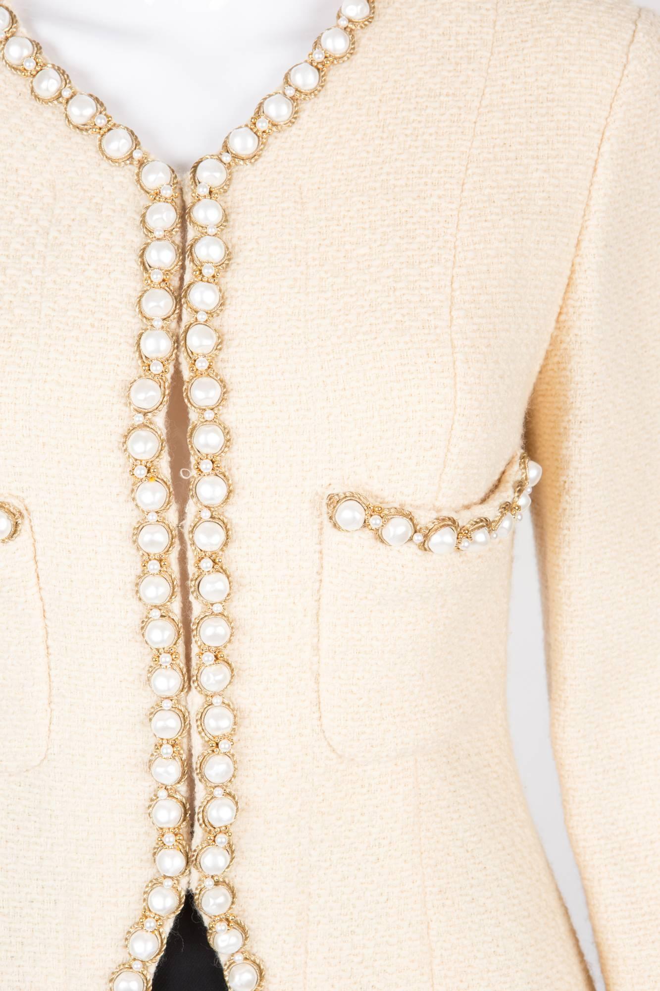 Rare Chanel Ivory Tweed Jacket at 1stDibs