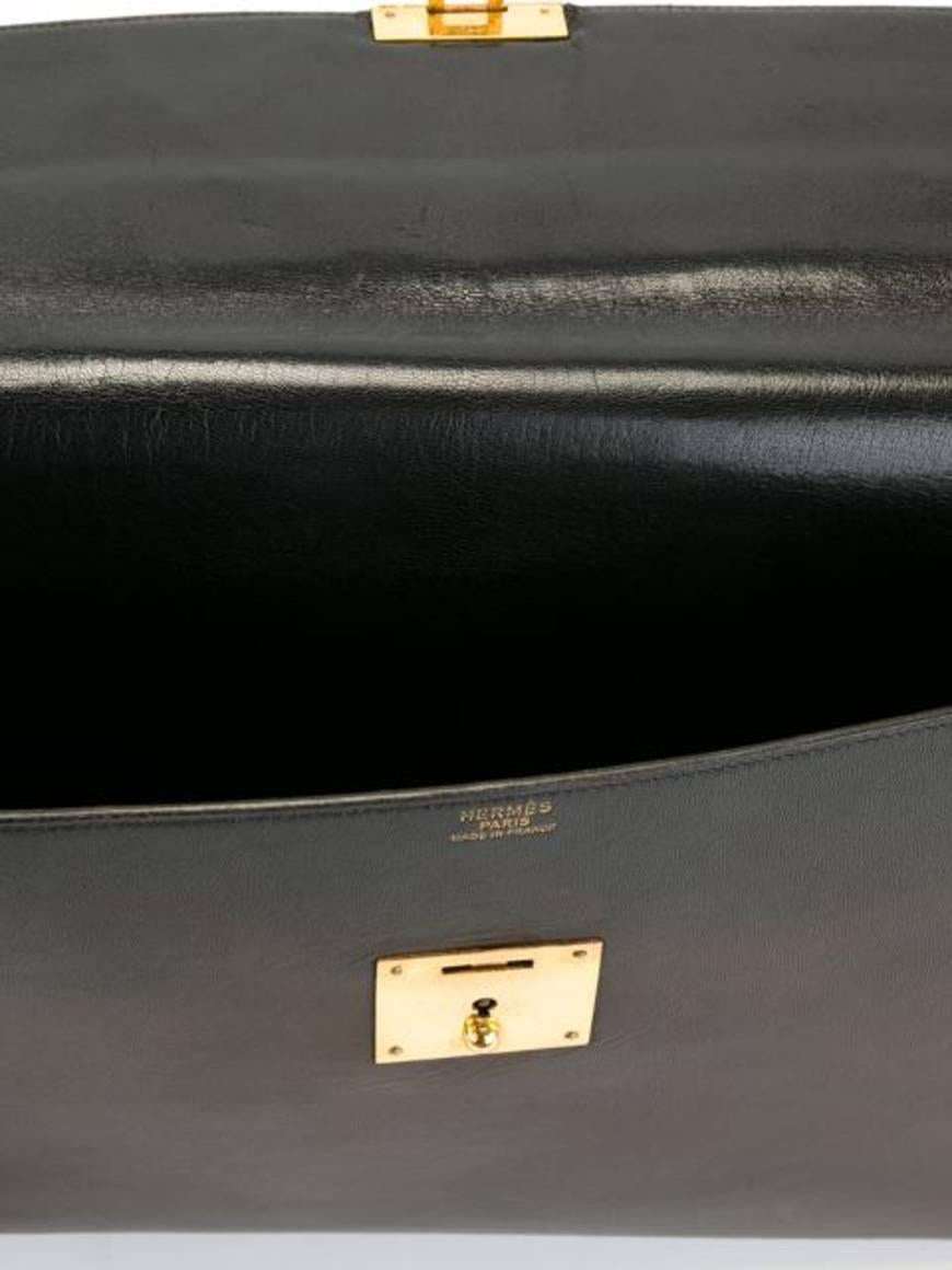 Hermès Brown Boxcalf Briefcase  In Good Condition In Paris, FR
