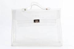 1996s Collector Hermes Transparent Plastic Bag-Shaped Kelly