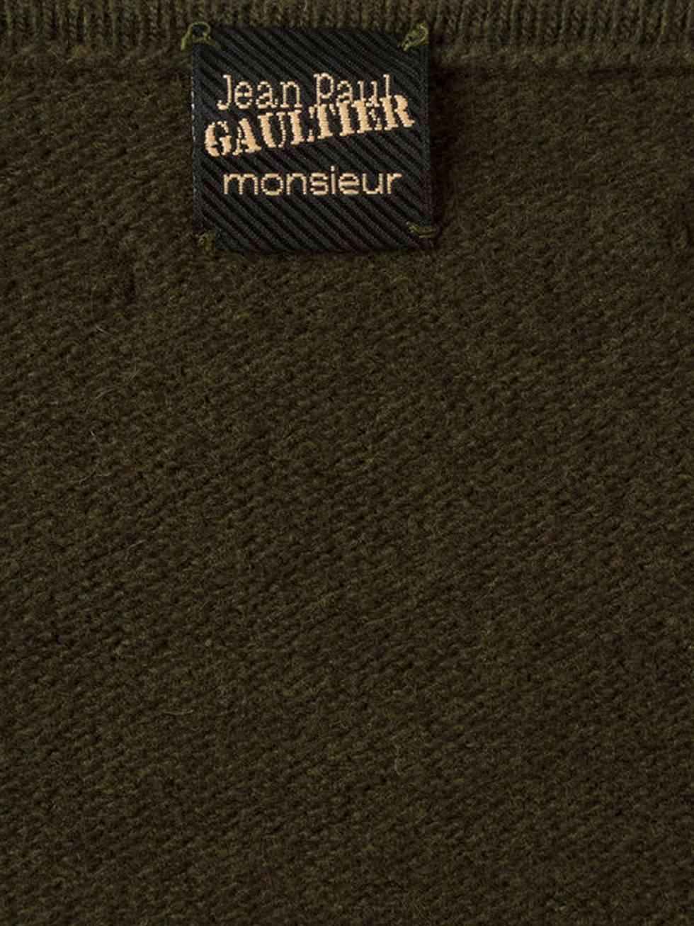 Men's Jean Paul Gaultier Man Khaki Wool Cut Out Jumper
