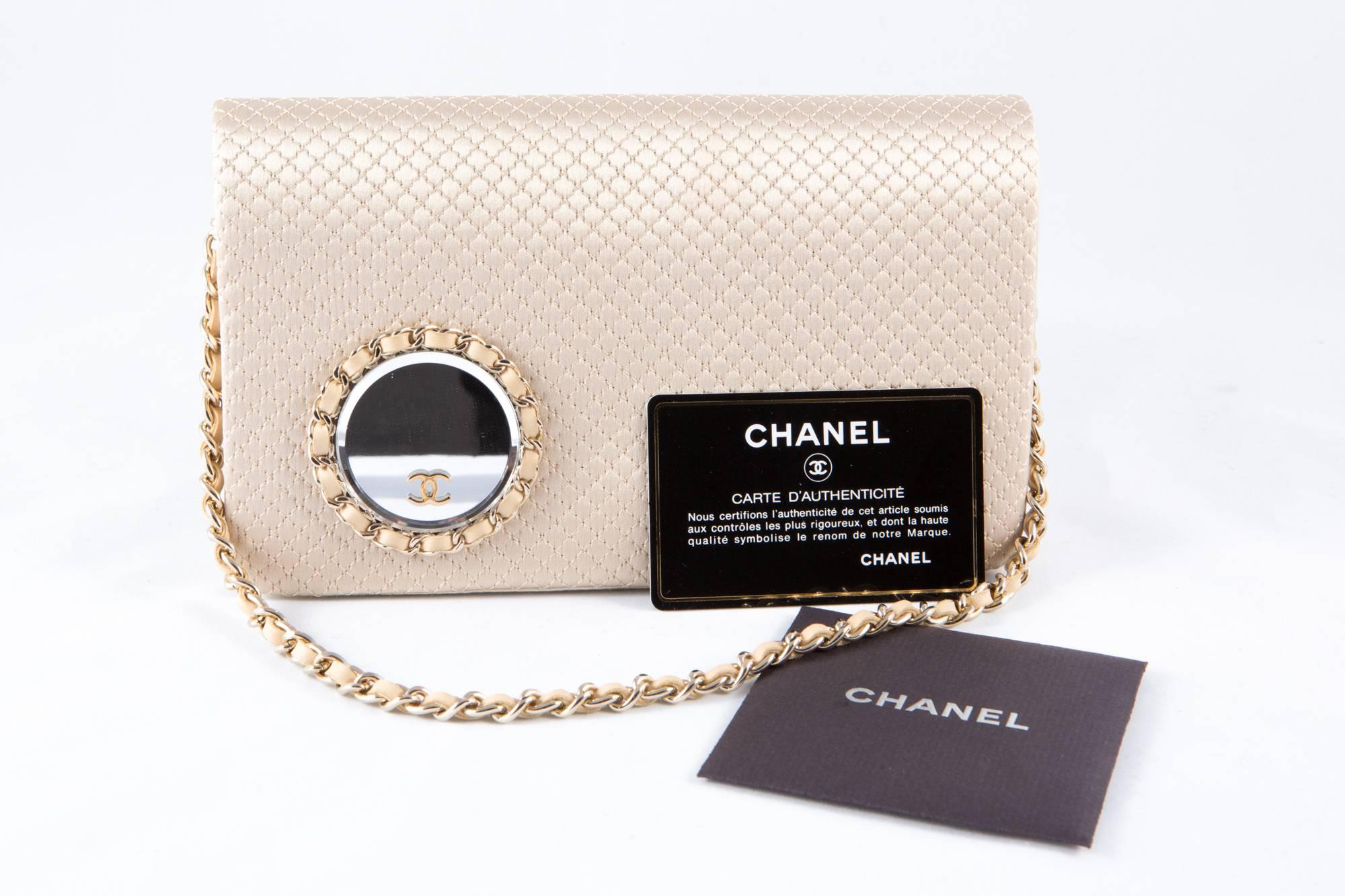 Women's Evening Chanel Satin Quilted Clutch