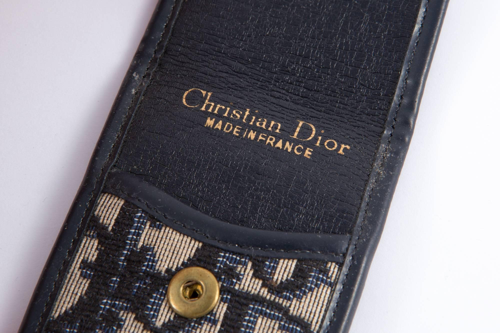Black 1970s Dior Navy Pen Case