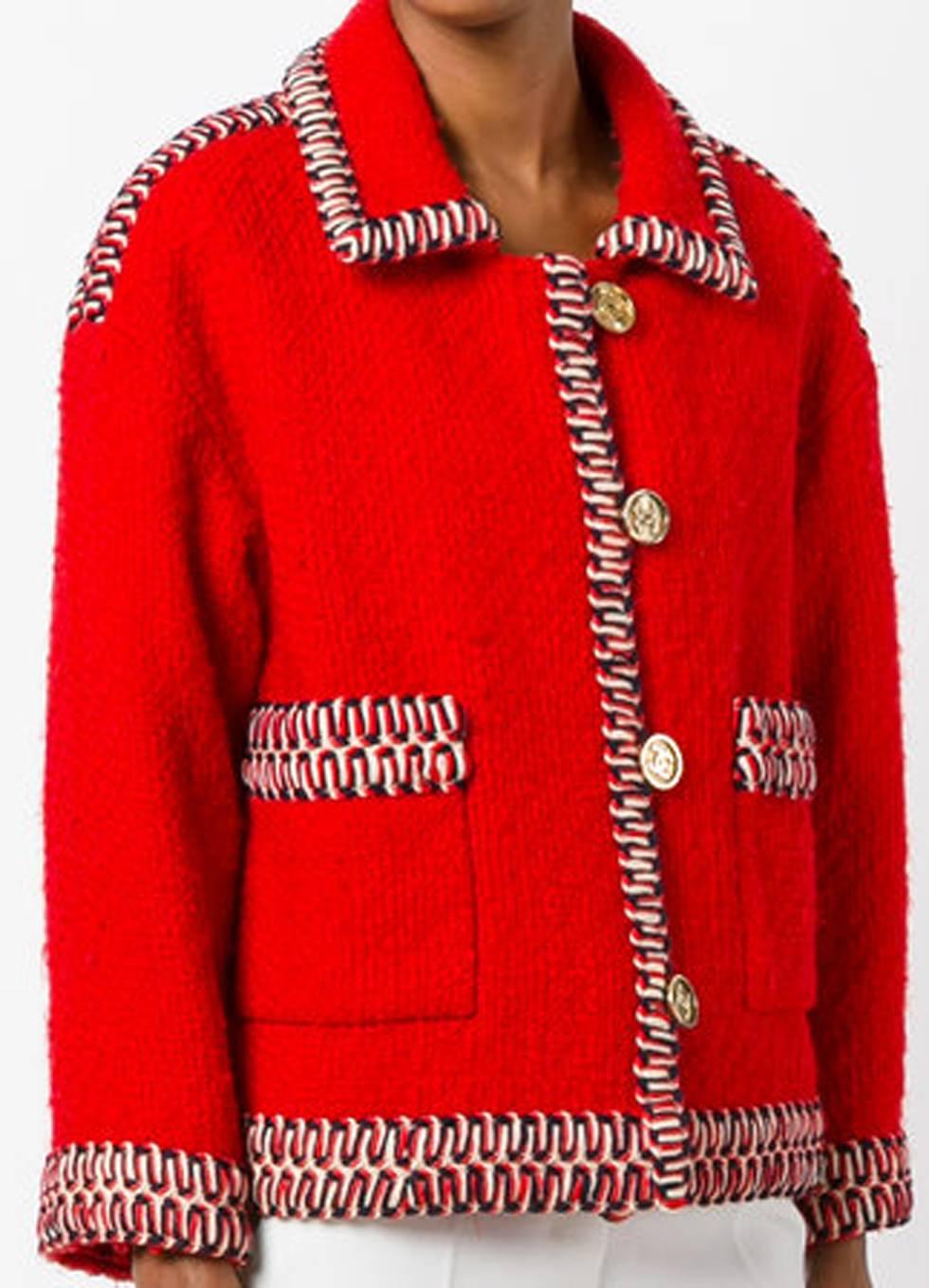 red boucle jacket
