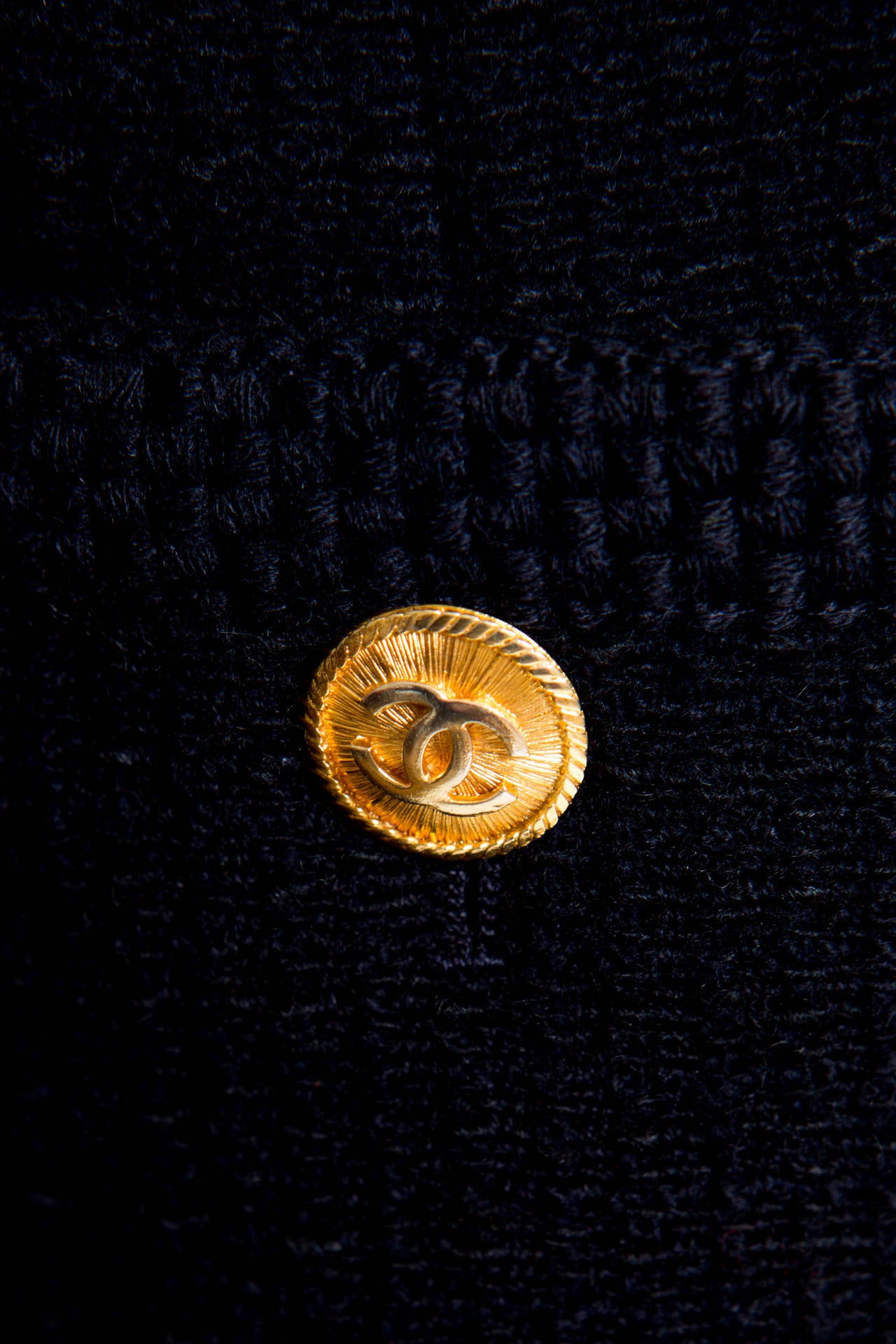 1990s Chanel Classic Dark Navy Wool Boucle Jacket 5