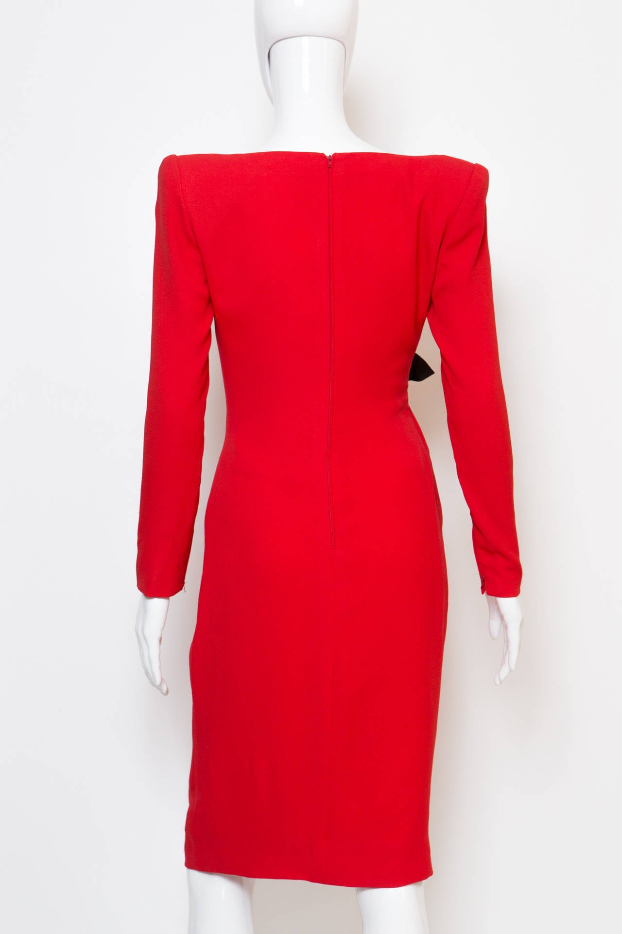 Women's 1980s Valentino Red Cocktail Dress