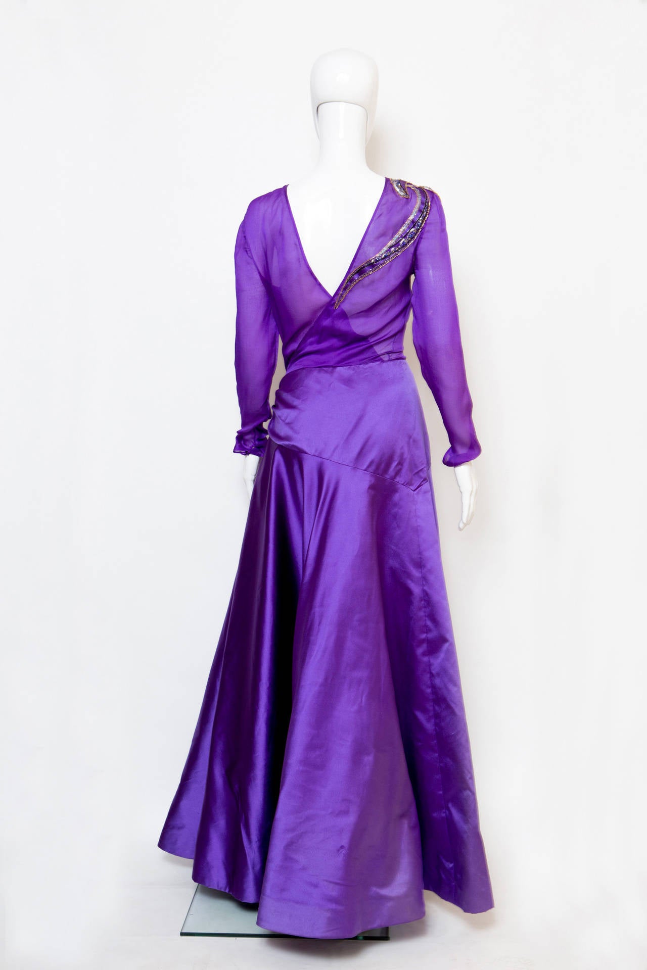 1980s Philippe Venet Attributed Haute Couture Dress In Good Condition In Paris, FR