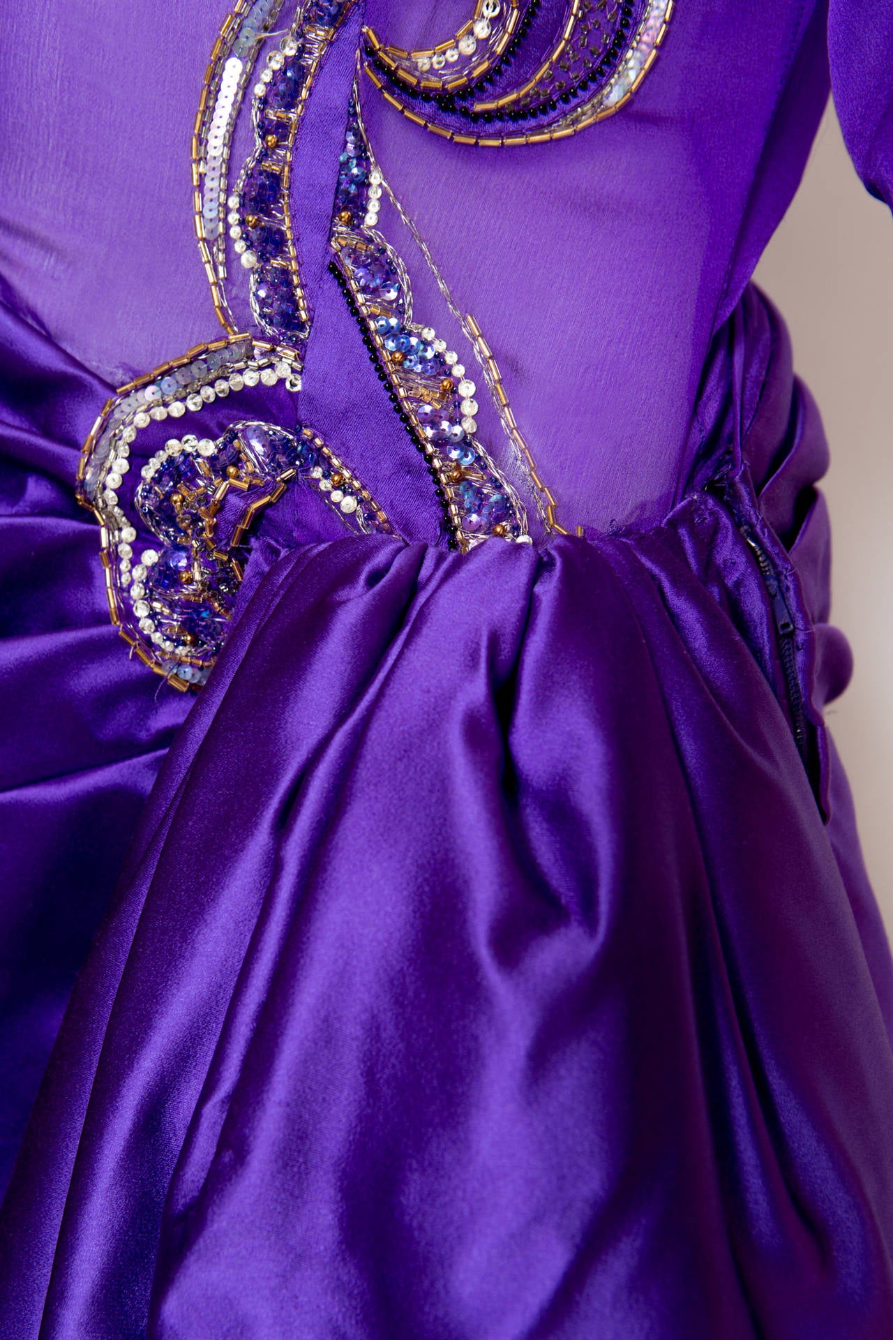Women's 1980s Philippe Venet Attributed Haute Couture Dress