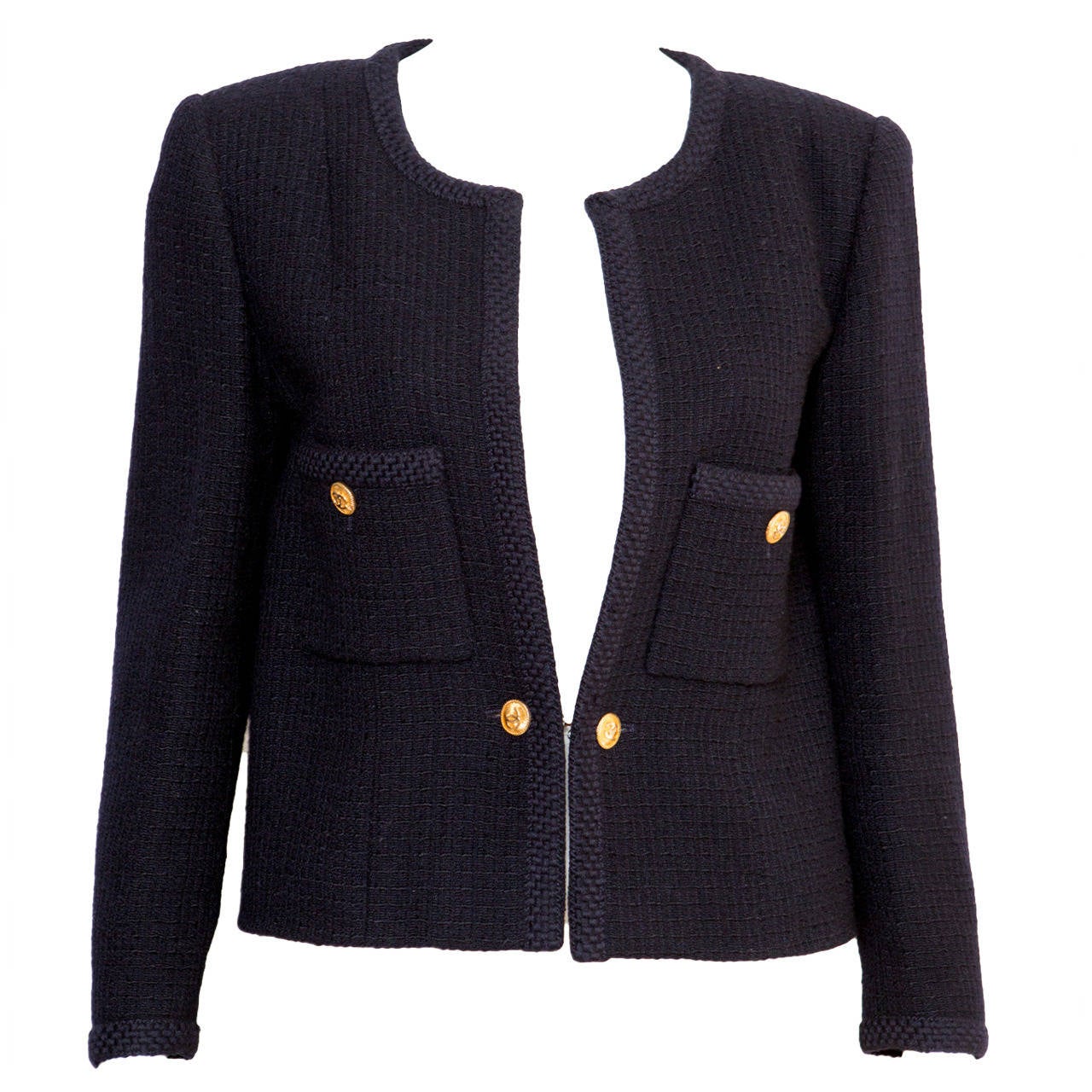 Medium Chanel 1990s Cream Wool Jacket