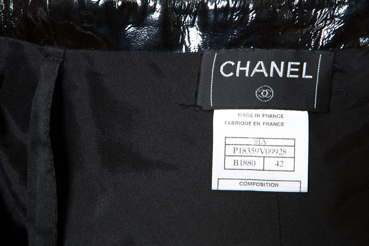 Chanel White Shirt With Black Vinyl Leather Corset Belt 2