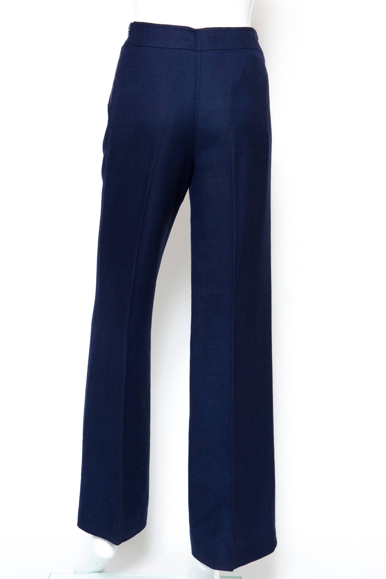 1970s Courrèges High Waisted Flared Trousers at 1stDibs