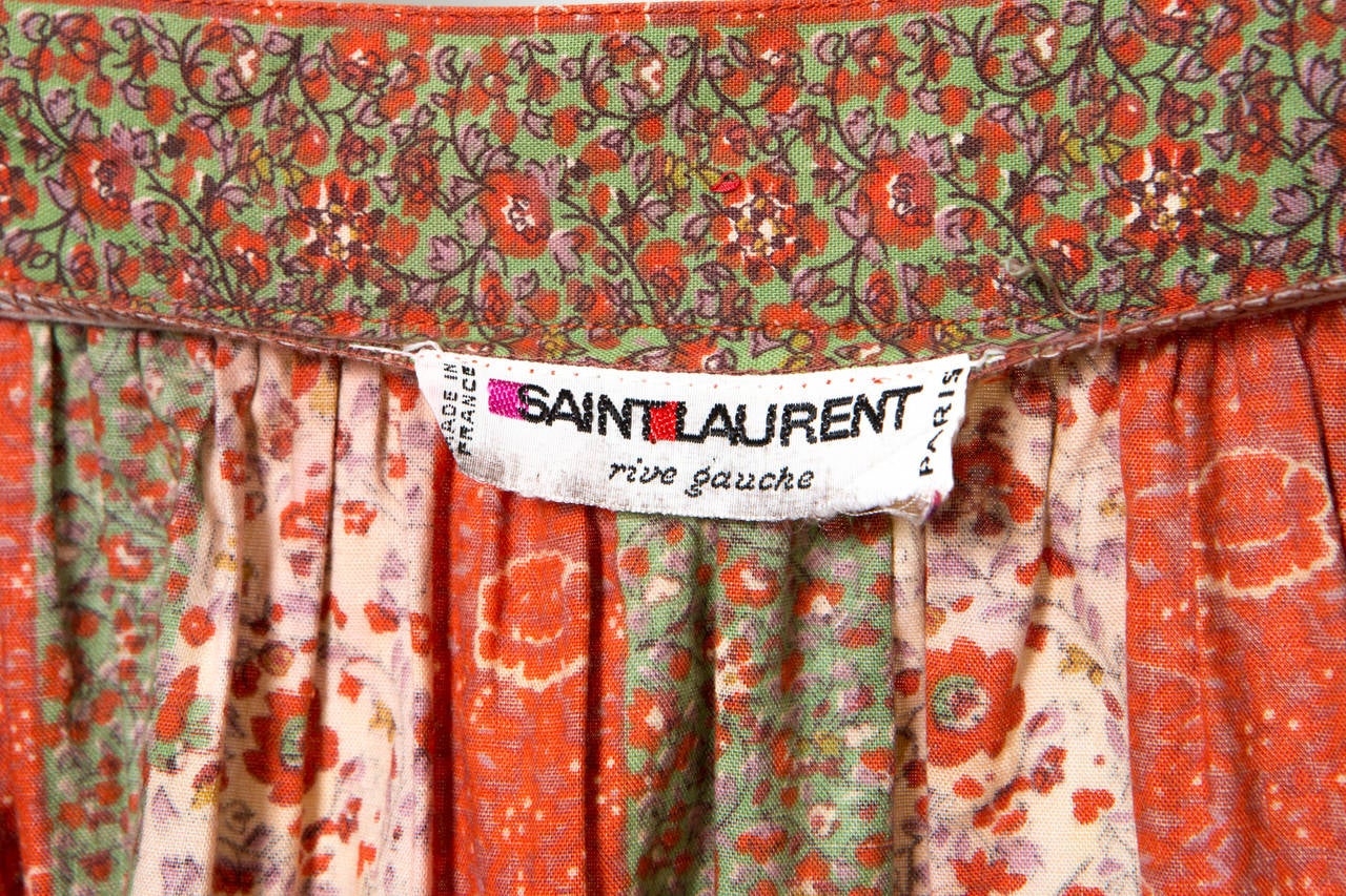 1970s Gorgeous Saint-Laurent Cotton Peasant Skirt 1