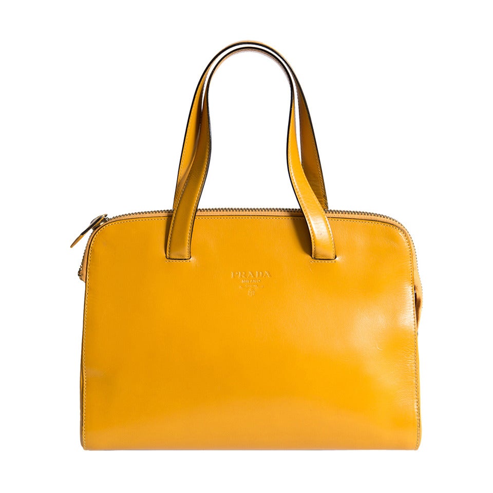 Prada Yellow Sun Leather Bag