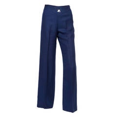 1970s Courrèges High Waisted Flared Trousers