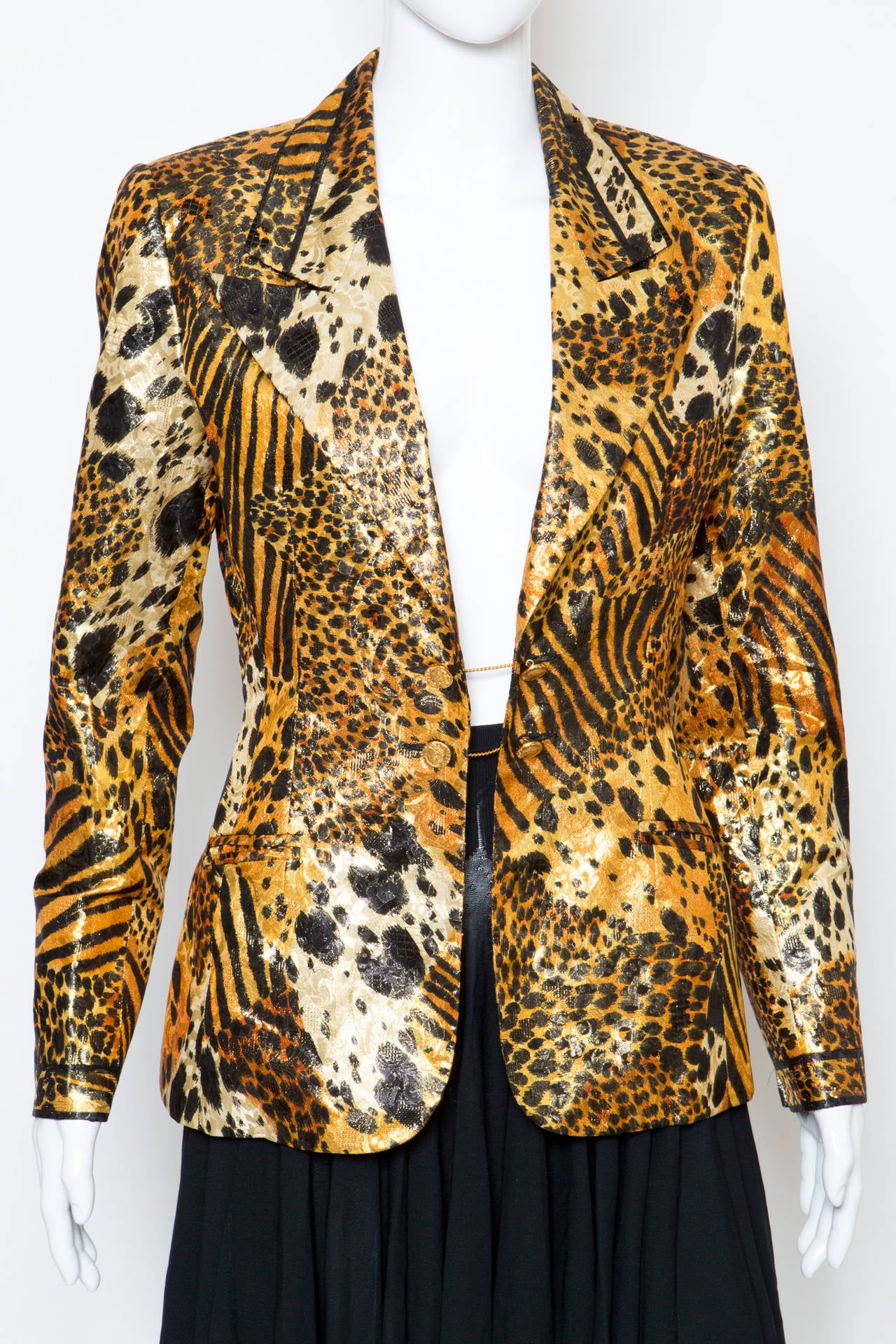 Leonard Lurex Jacquard Animal Print Jacket