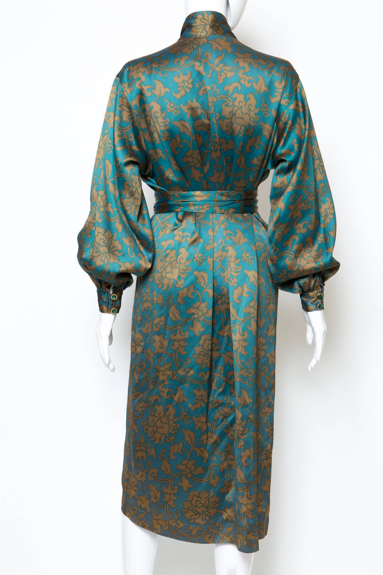 Women's 1978s Yves Saint Laurent Satin Oriental Dress
